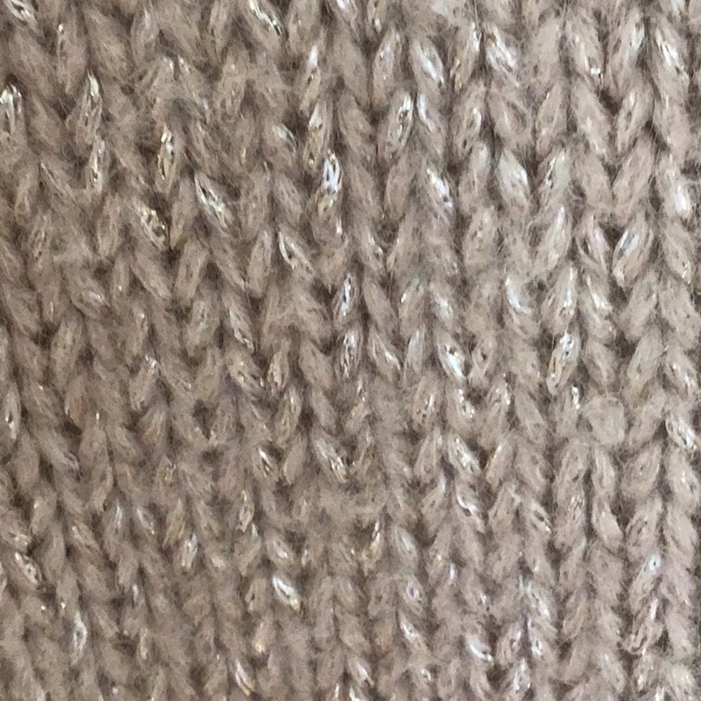 J.Jill XL Creamy Tan & Gold Detail Threaded Cowl Neck Sweater - Picture 4 of 8